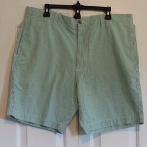 Chaps Seersucker Green/White Shorts Men's Size 38 100% Cotton Preppy Casual